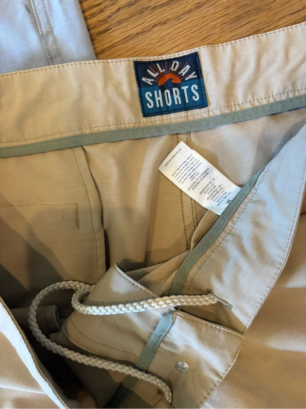 Faherty NEW Mens lot of 2 gray blue khaki all day drawstring casual shorts 35